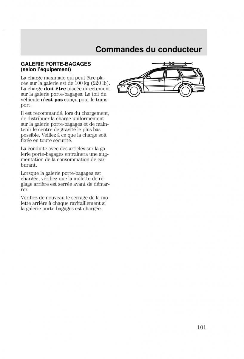 Ford Focus I 1 manuel du proprietaire / page 101