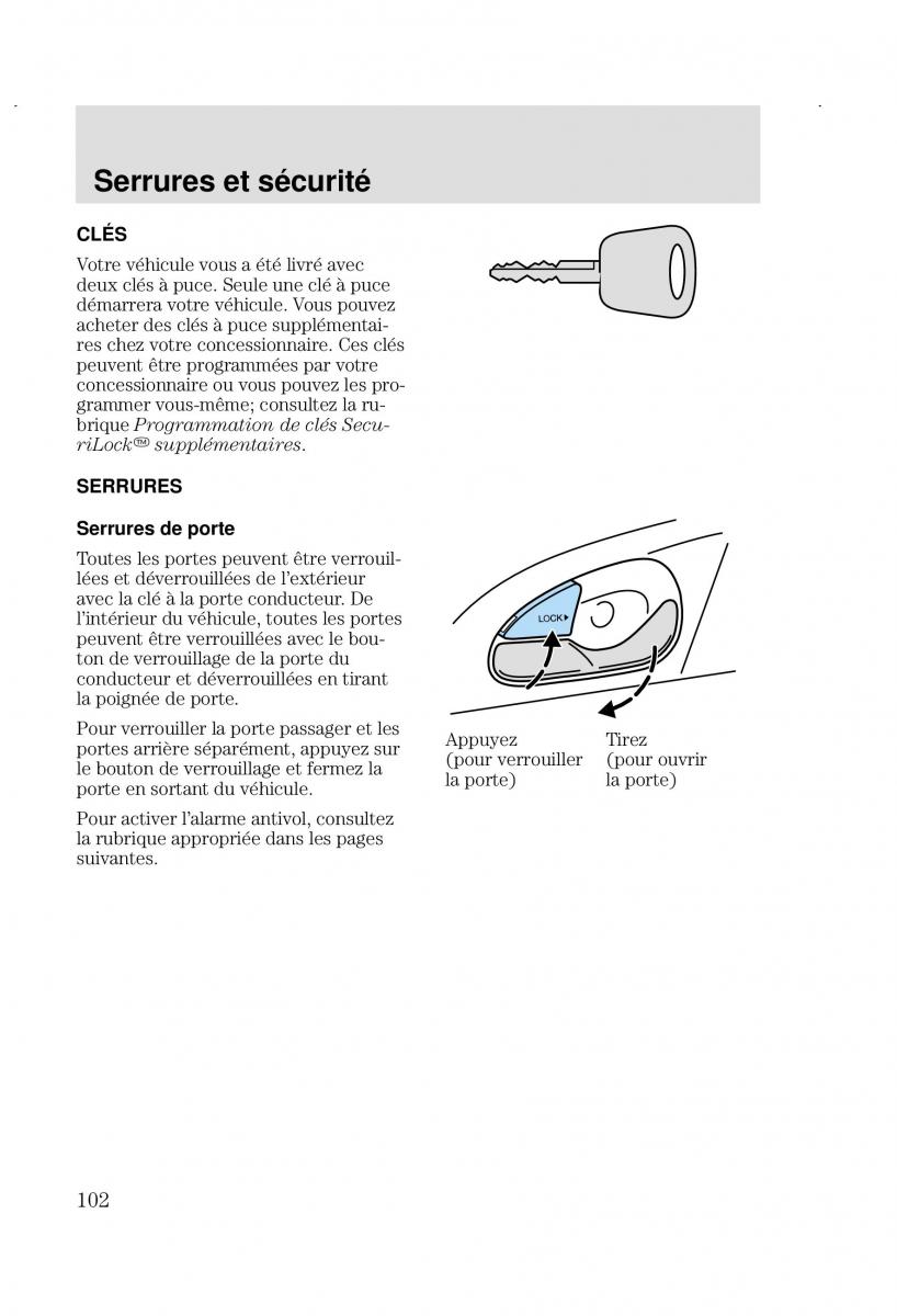 Ford Focus I 1 manuel du proprietaire / page 102