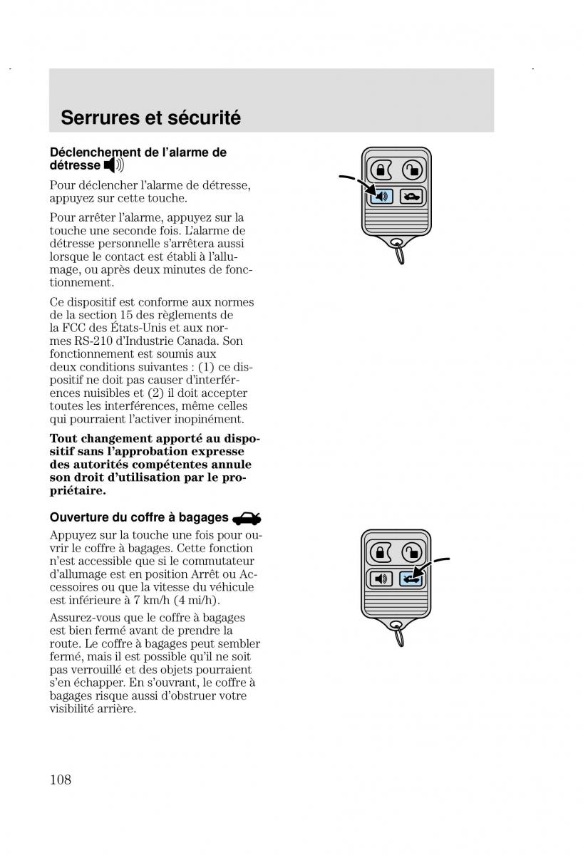 Ford Focus I 1 manuel du proprietaire / page 108