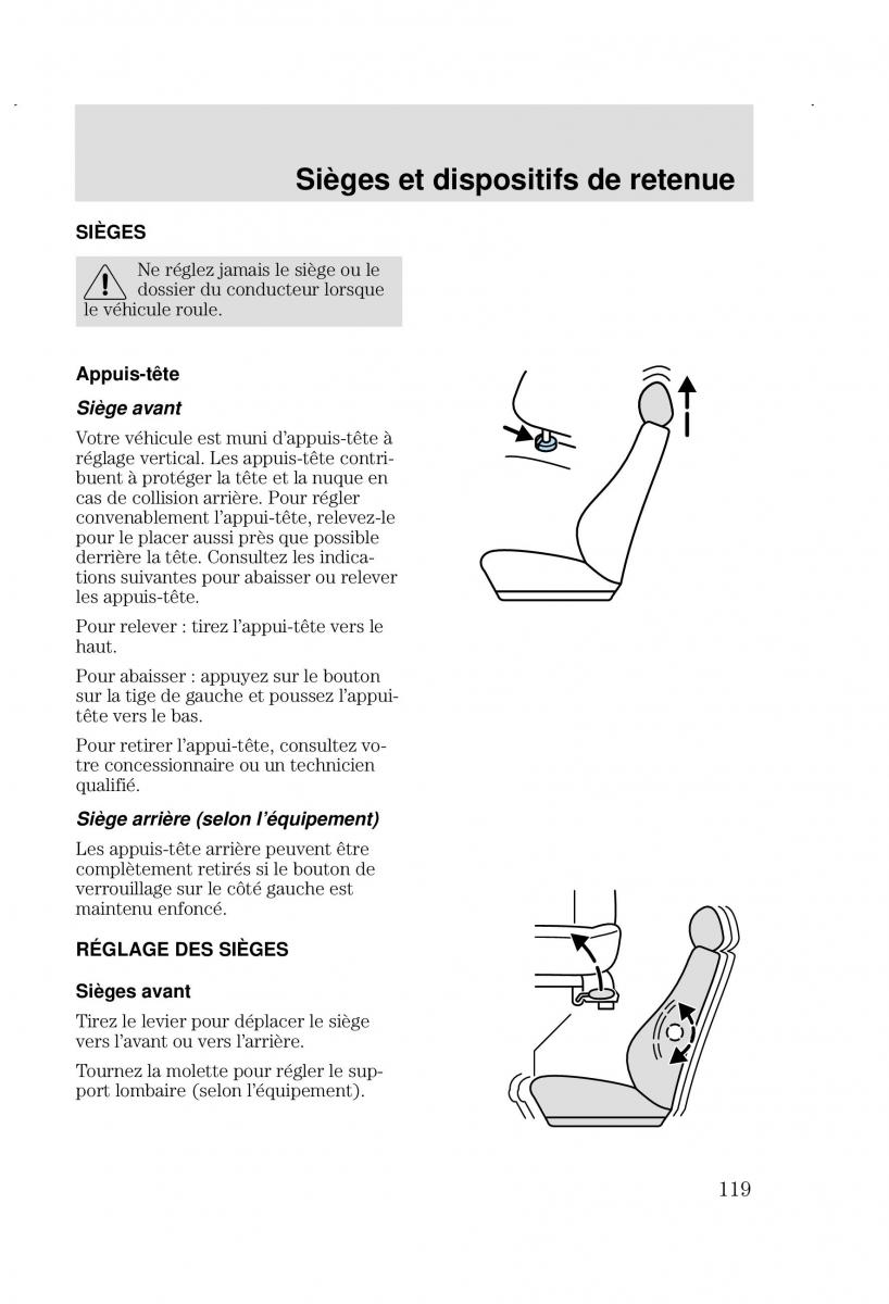 Ford Focus I 1 manuel du proprietaire / page 119