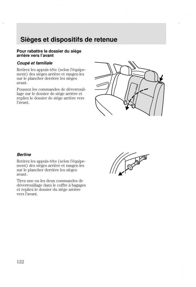 Ford Focus I 1 manuel du proprietaire / page 122