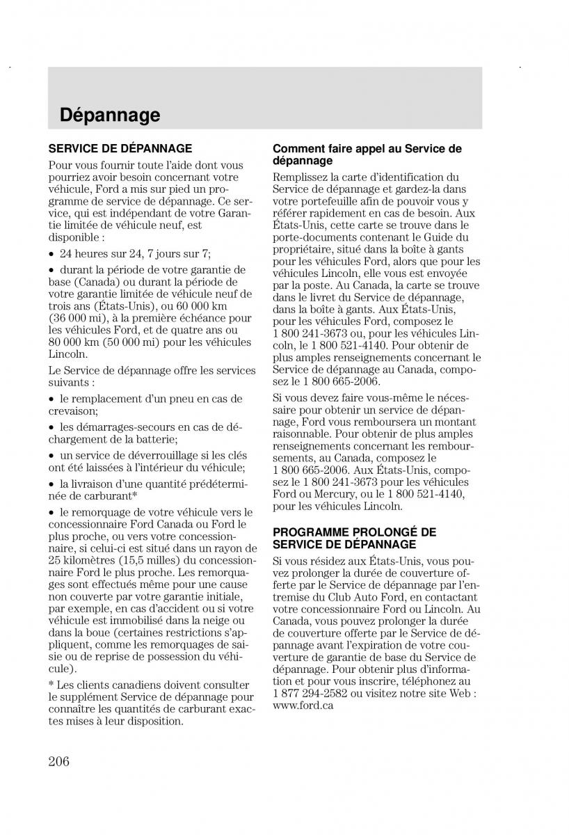 Ford Focus I 1 manuel du proprietaire / page 206