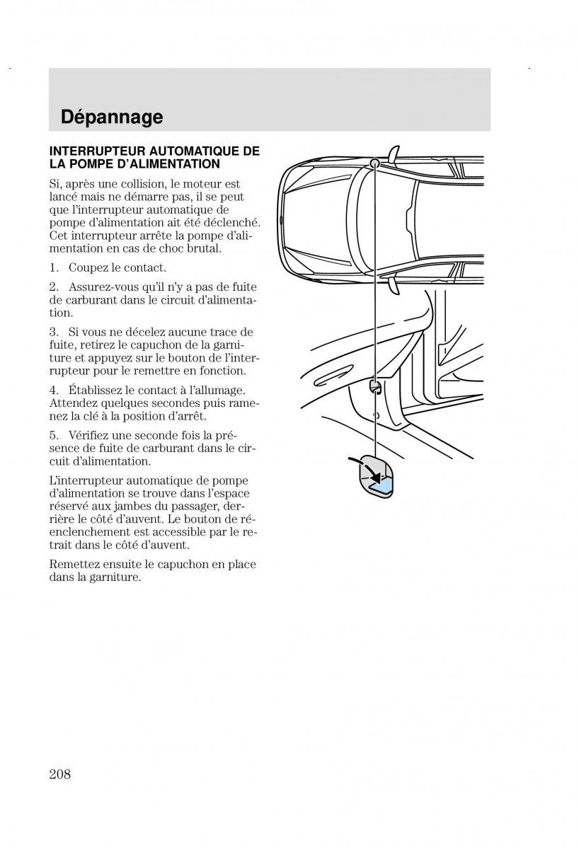 Ford Focus I 1 manuel du proprietaire / page 208