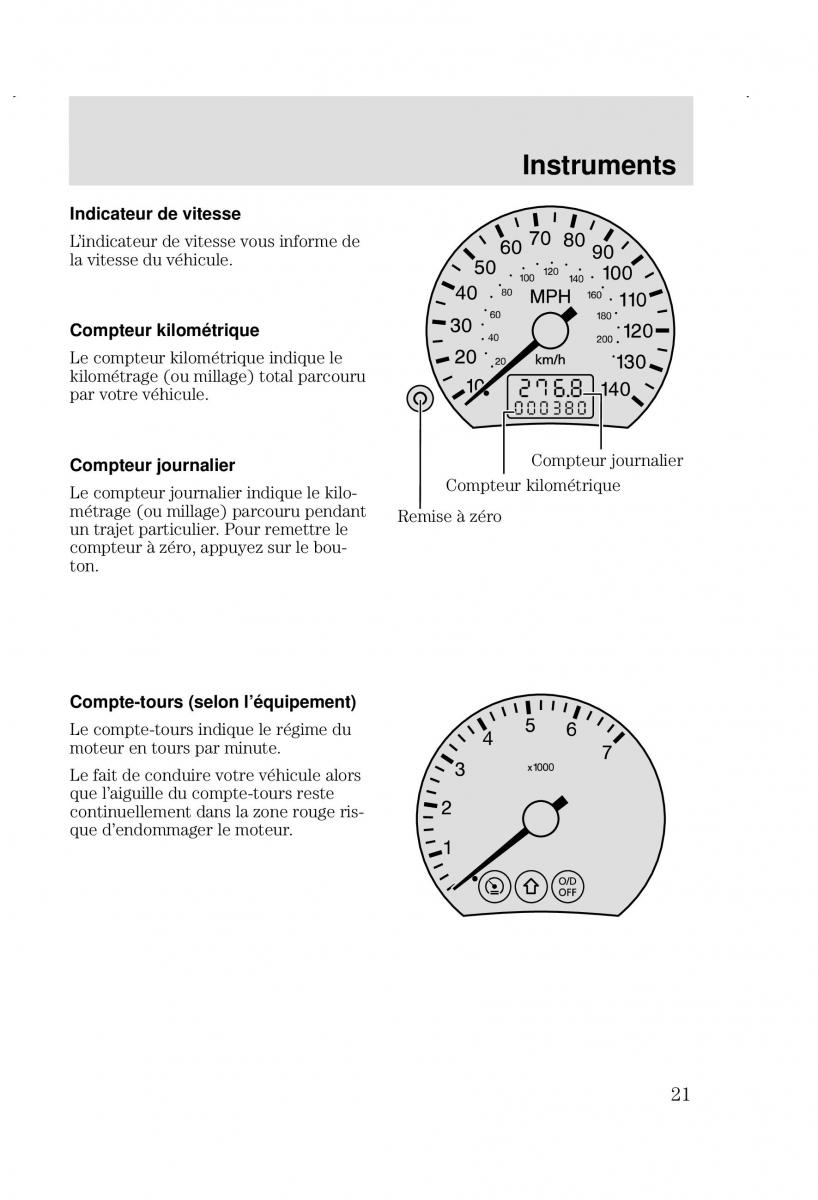 Ford Focus I 1 manuel du proprietaire / page 21