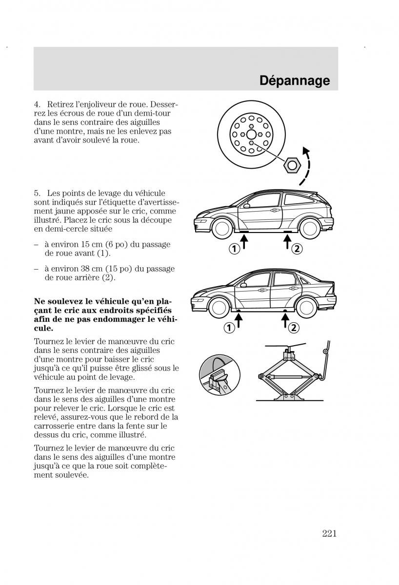 Ford Focus I 1 manuel du proprietaire / page 221