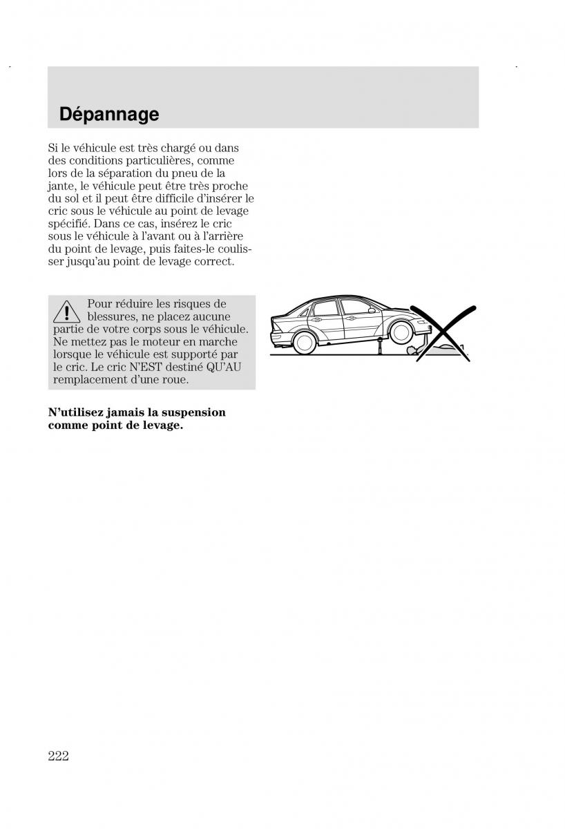 Ford Focus I 1 manuel du proprietaire / page 222