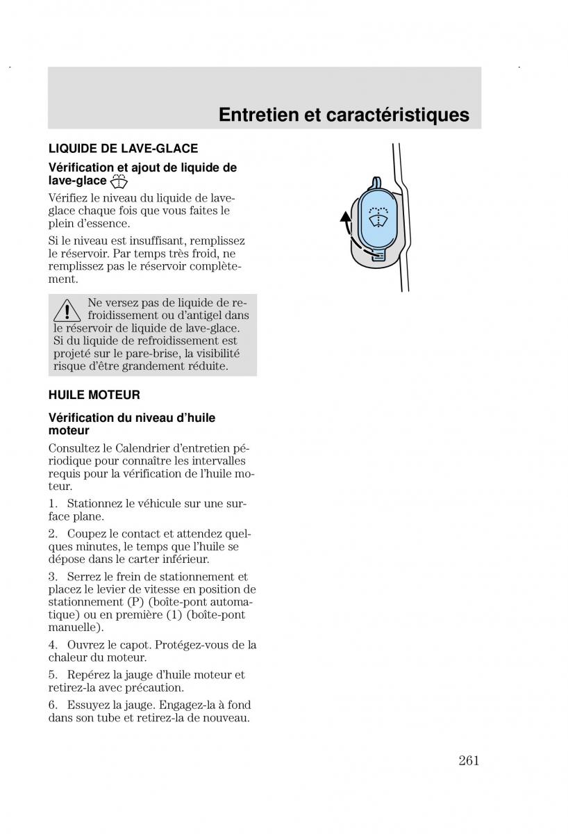 Ford Focus I 1 manuel du proprietaire / page 261