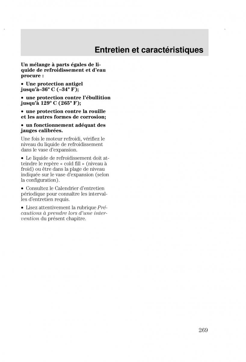 Ford Focus I 1 manuel du proprietaire / page 269