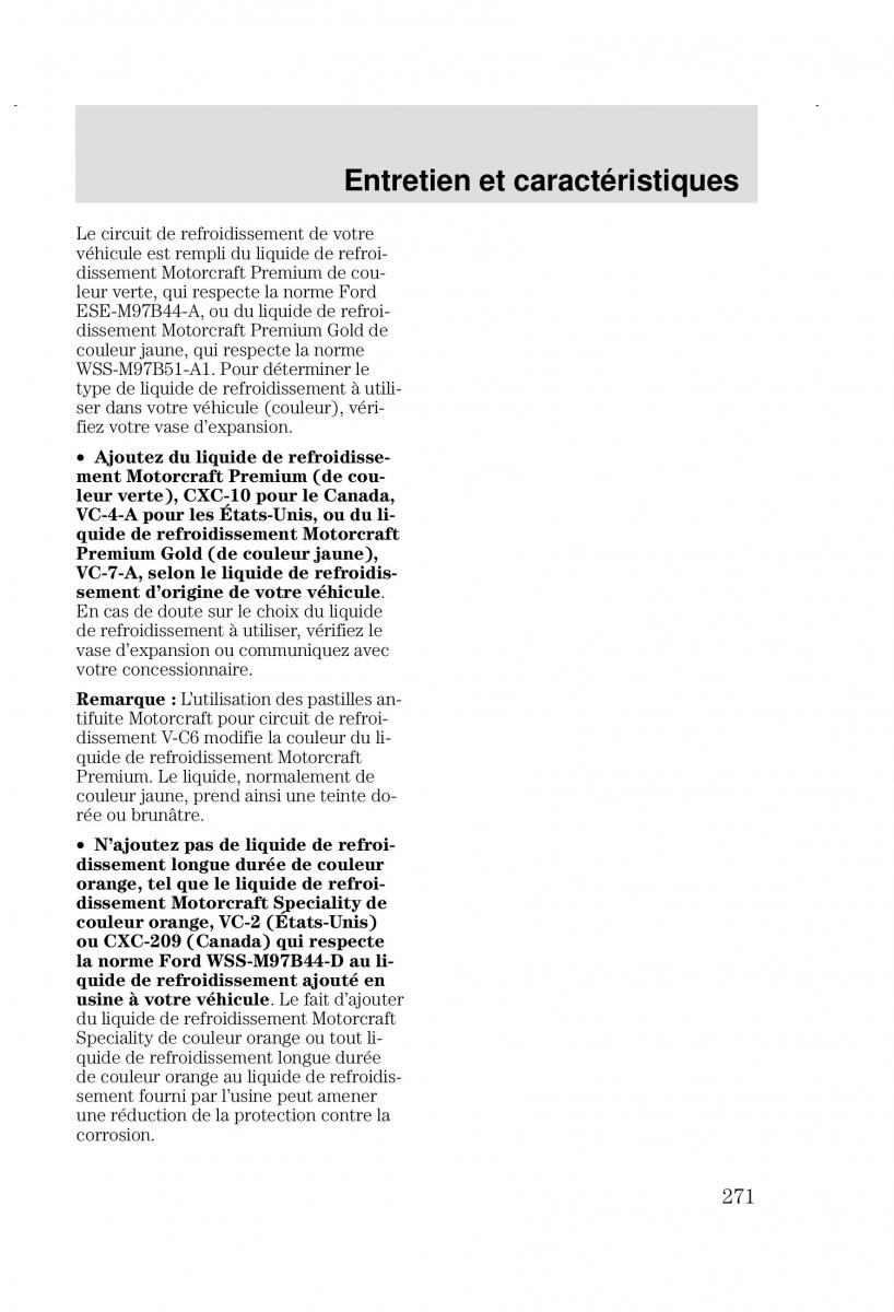 Ford Focus I 1 manuel du proprietaire / page 271