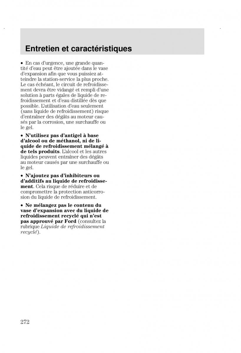 Ford Focus I 1 manuel du proprietaire / page 272