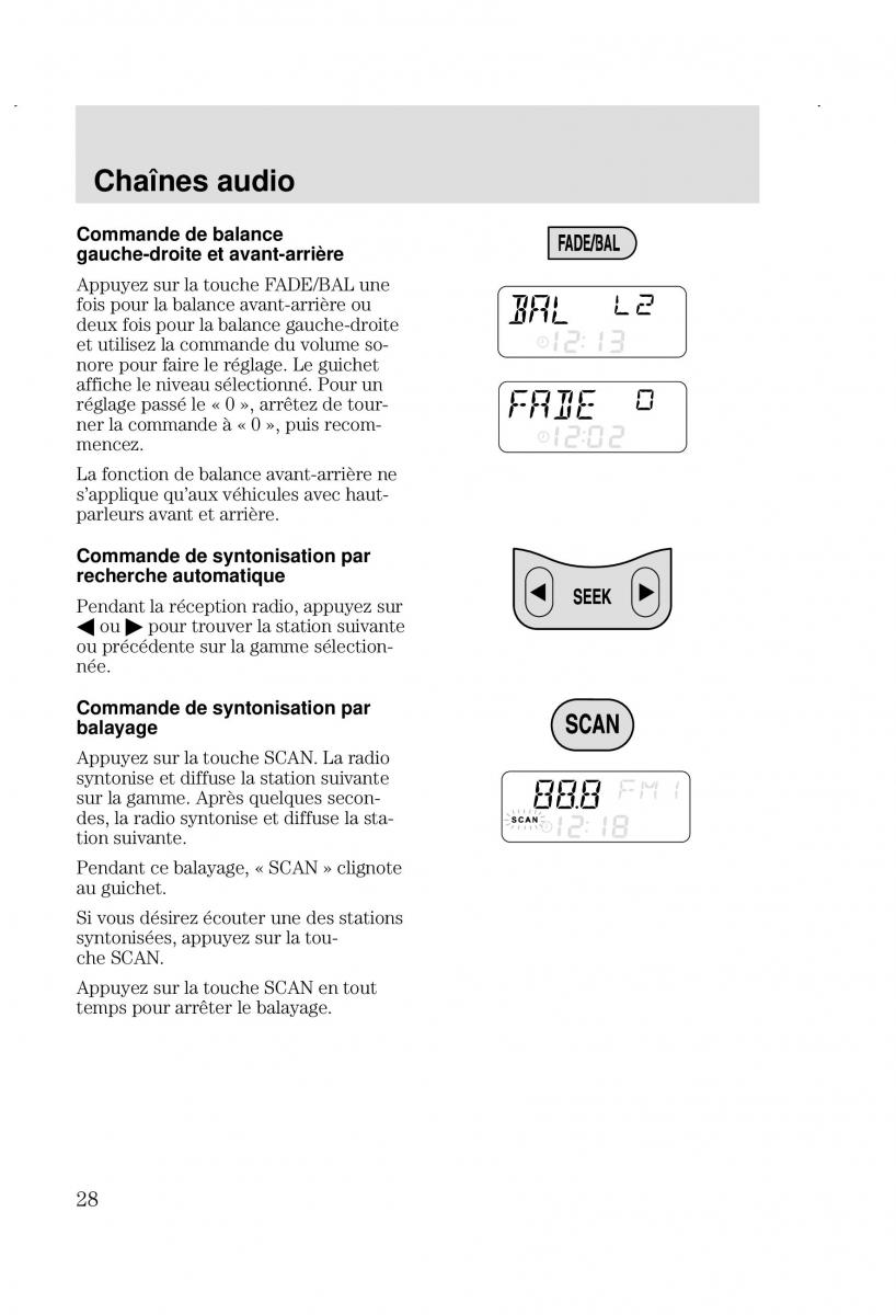 Ford Focus I 1 manuel du proprietaire / page 28