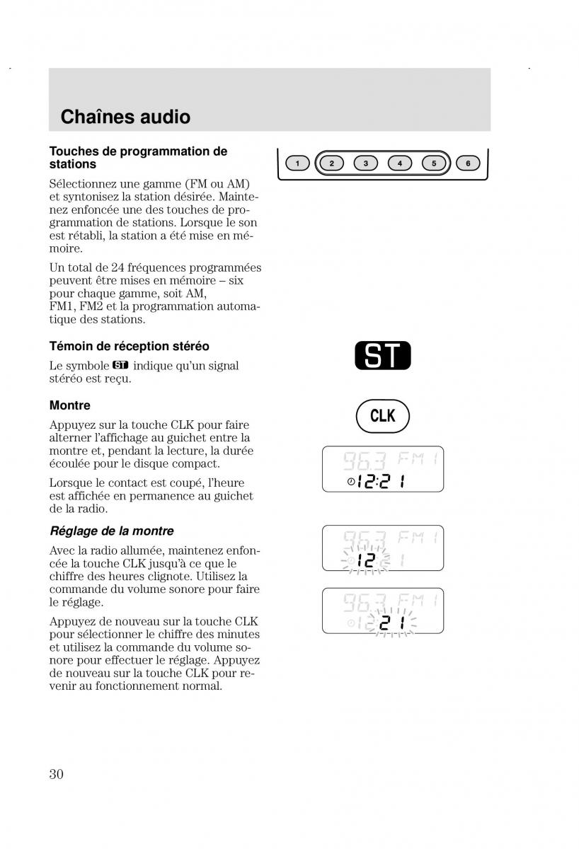 Ford Focus I 1 manuel du proprietaire / page 30