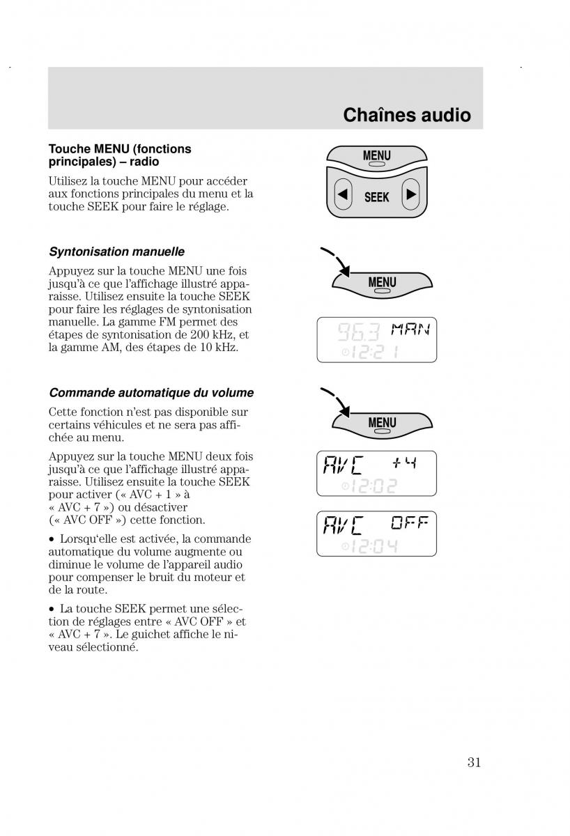 Ford Focus I 1 manuel du proprietaire / page 31