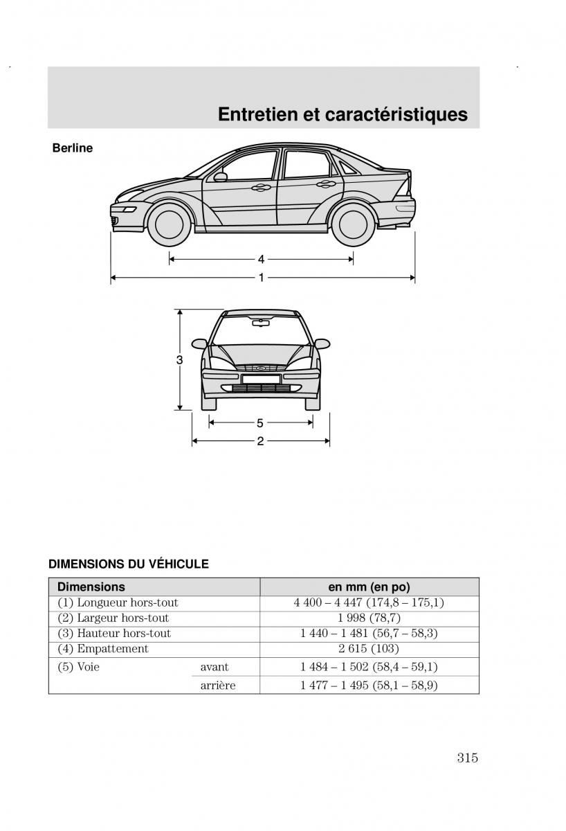 Ford Focus I 1 manuel du proprietaire / page 315