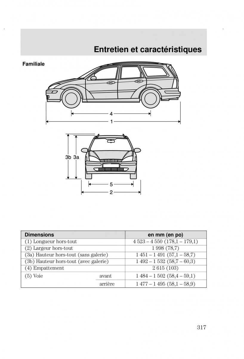 Ford Focus I 1 manuel du proprietaire / page 317