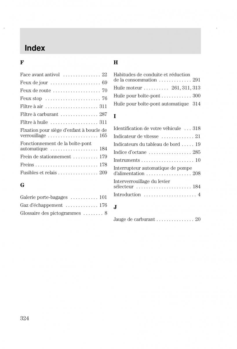 Ford Focus I 1 manuel du proprietaire / page 324