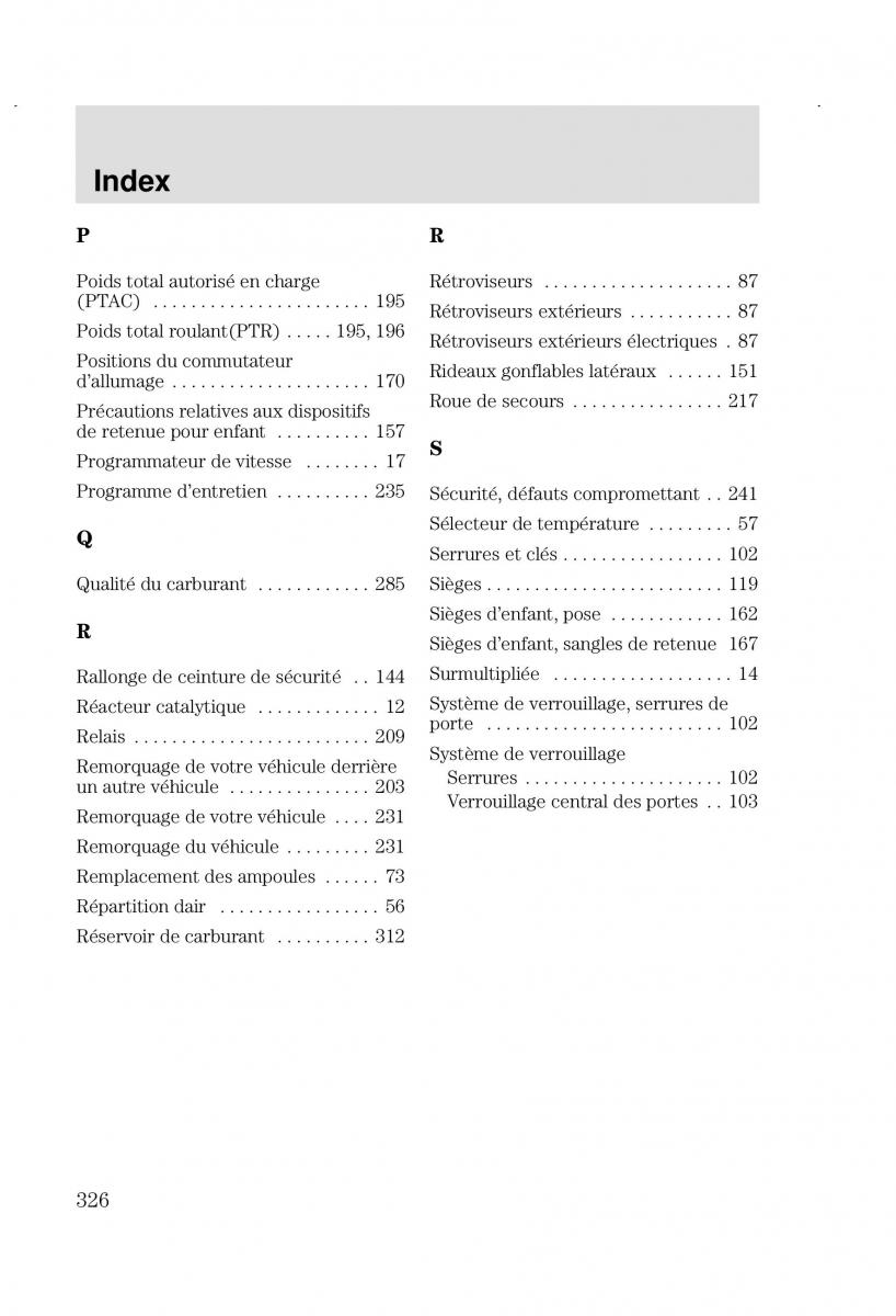 Ford Focus I 1 manuel du proprietaire / page 326