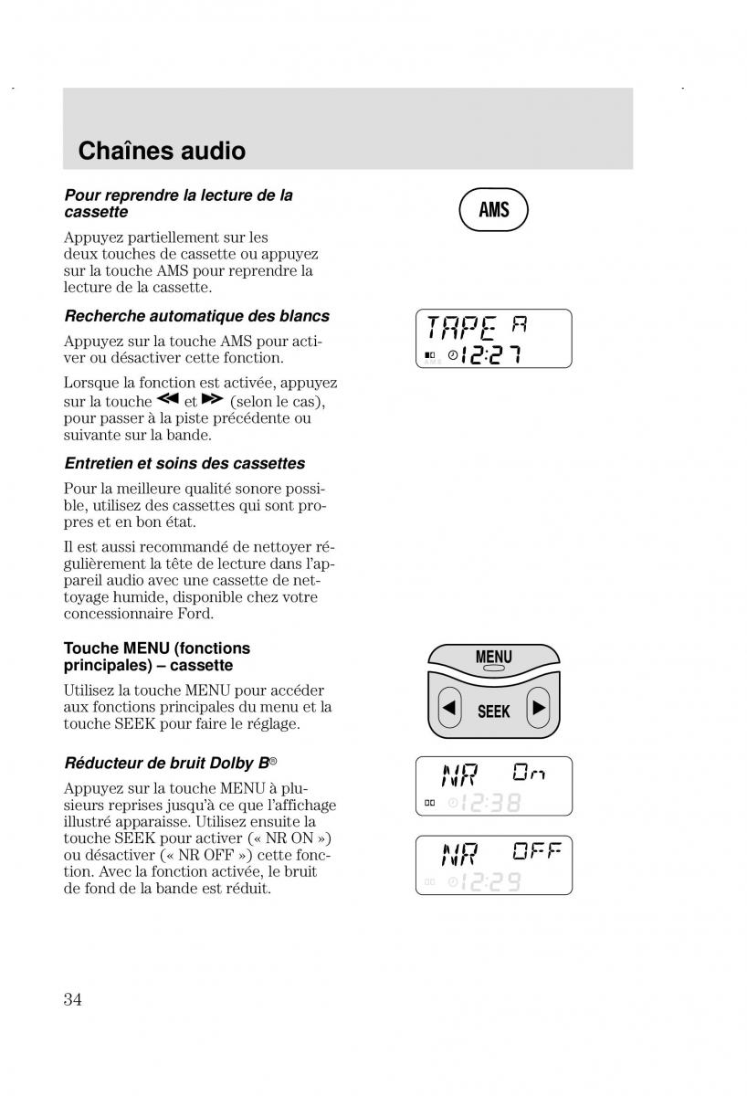 Ford Focus I 1 manuel du proprietaire / page 34