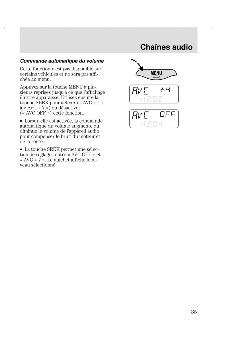 Ford Focus I 1 manuel du proprietaire / page 35