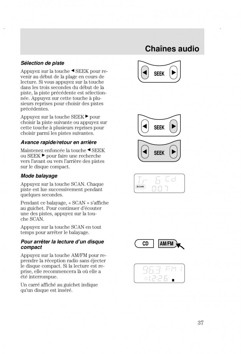 Ford Focus I 1 manuel du proprietaire / page 37