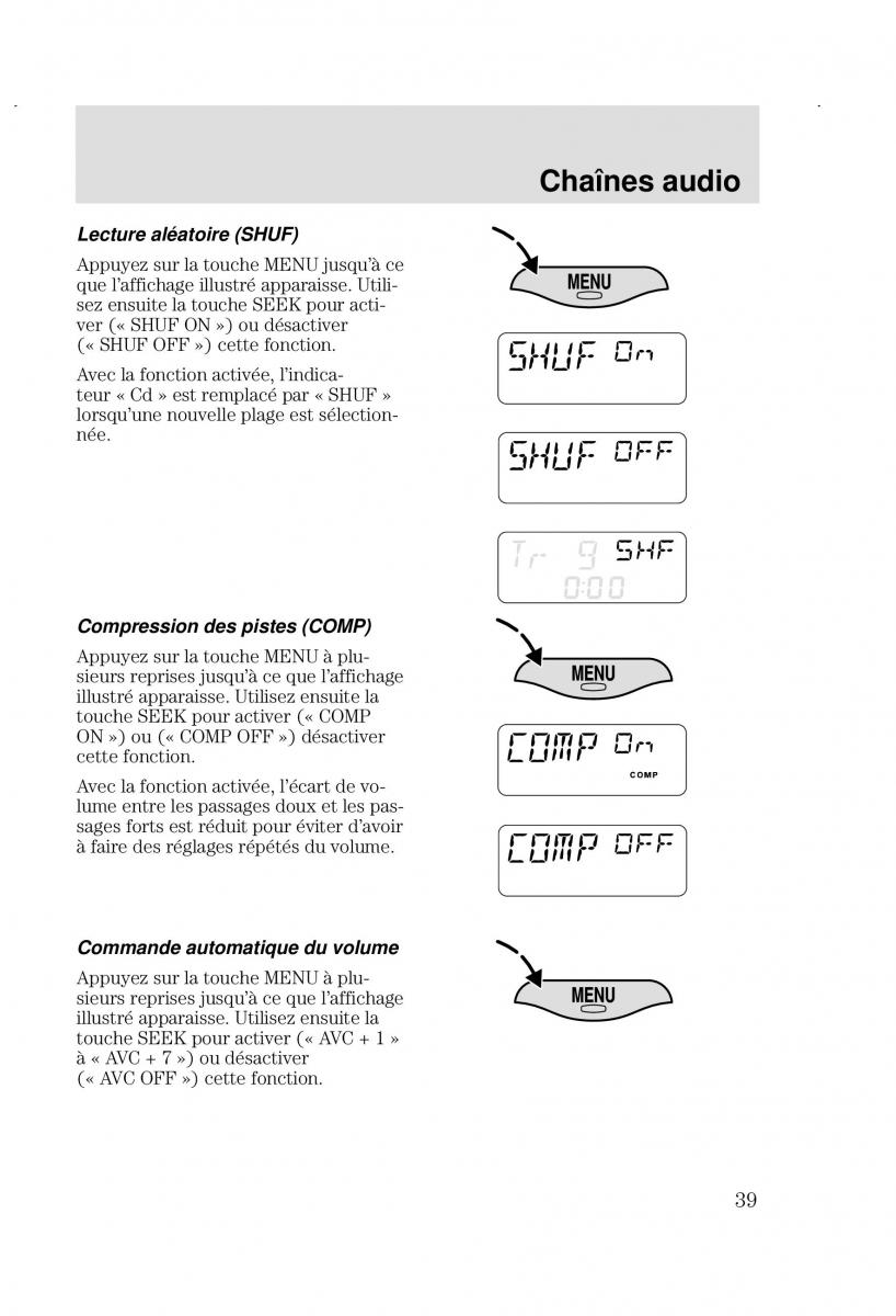 Ford Focus I 1 manuel du proprietaire / page 39