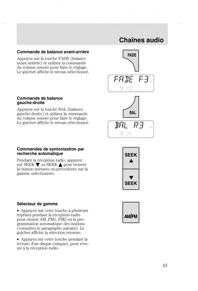 Ford Focus I 1 manuel du proprietaire / page 43