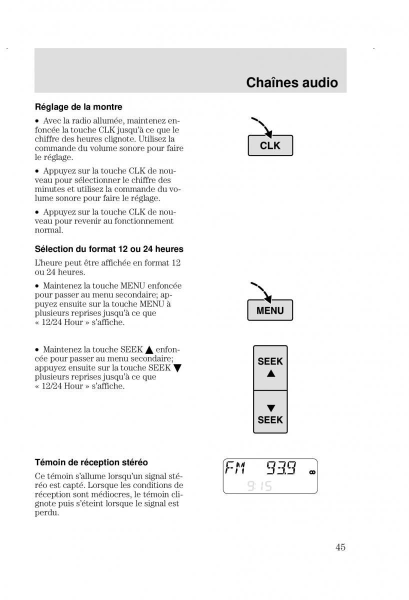 Ford Focus I 1 manuel du proprietaire / page 45