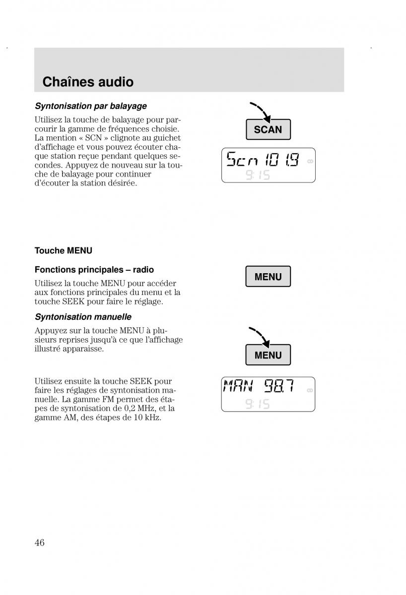 Ford Focus I 1 manuel du proprietaire / page 46