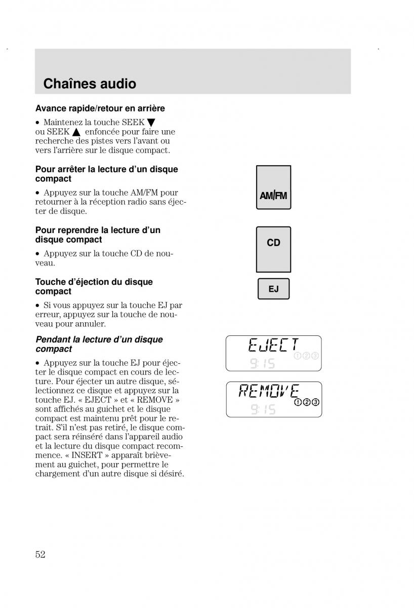 Ford Focus I 1 manuel du proprietaire / page 52