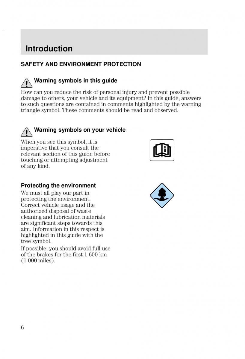 Ford Focus I 1 owners manual / page 6