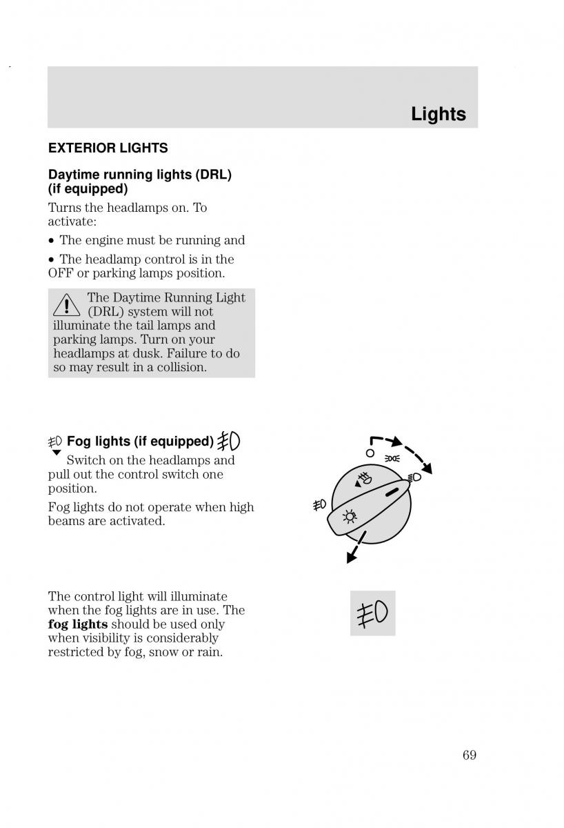 Ford Focus I 1 owners manual / page 69