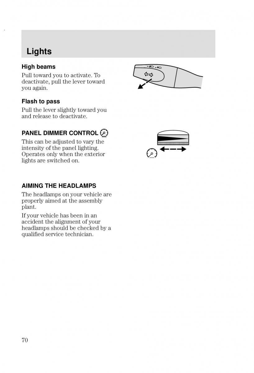 Ford Focus I 1 owners manual / page 70