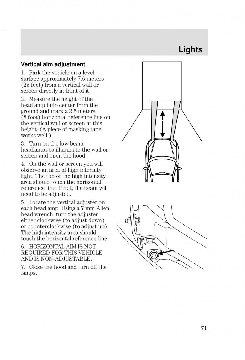 Ford Focus I 1 owners manual / page 71