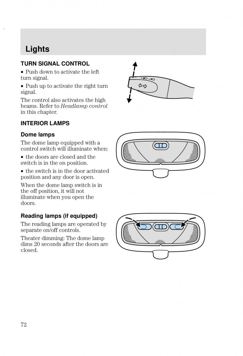 Ford Focus I 1 owners manual / page 72