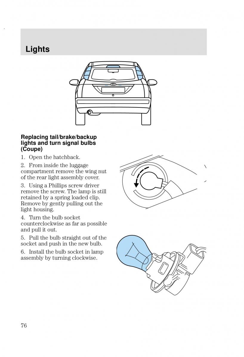 Ford Focus I 1 owners manual / page 76