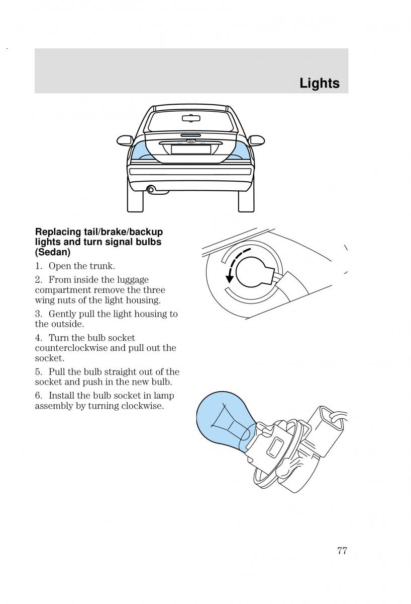 Ford Focus I 1 owners manual / page 77