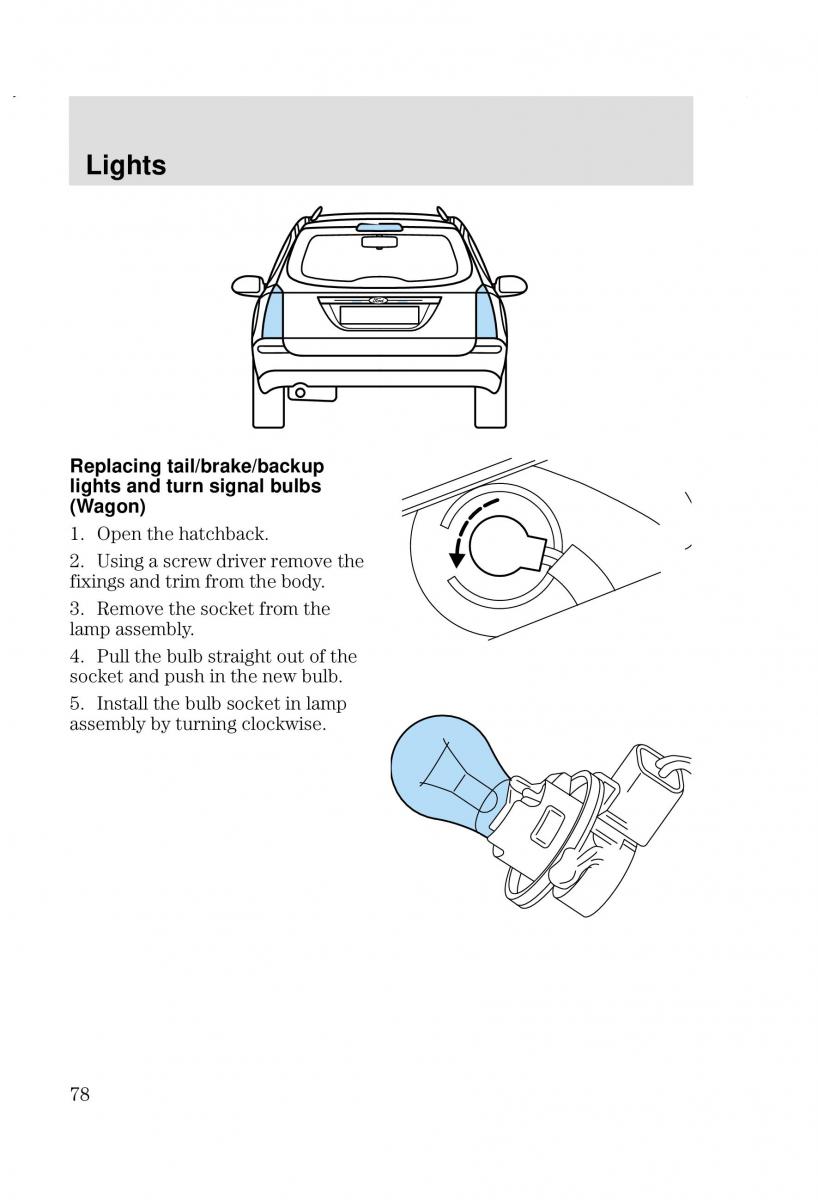 Ford Focus I 1 owners manual / page 78