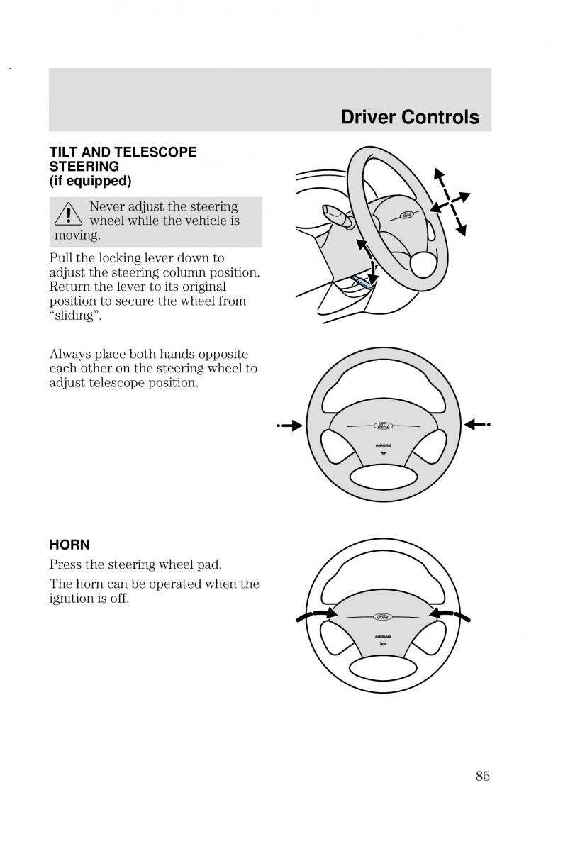 Ford Focus I 1 owners manual / page 85