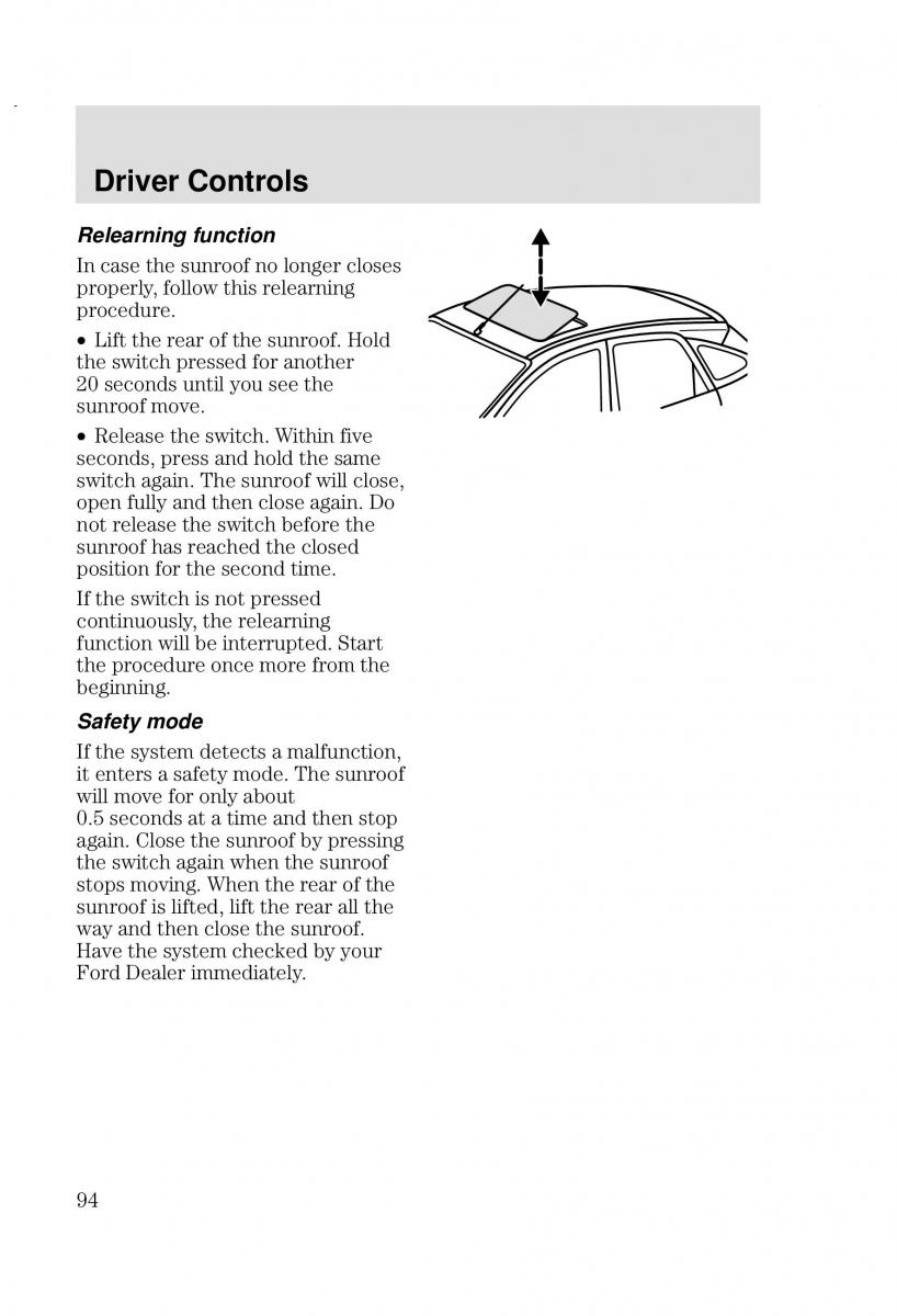 Ford Focus I 1 owners manual / page 94