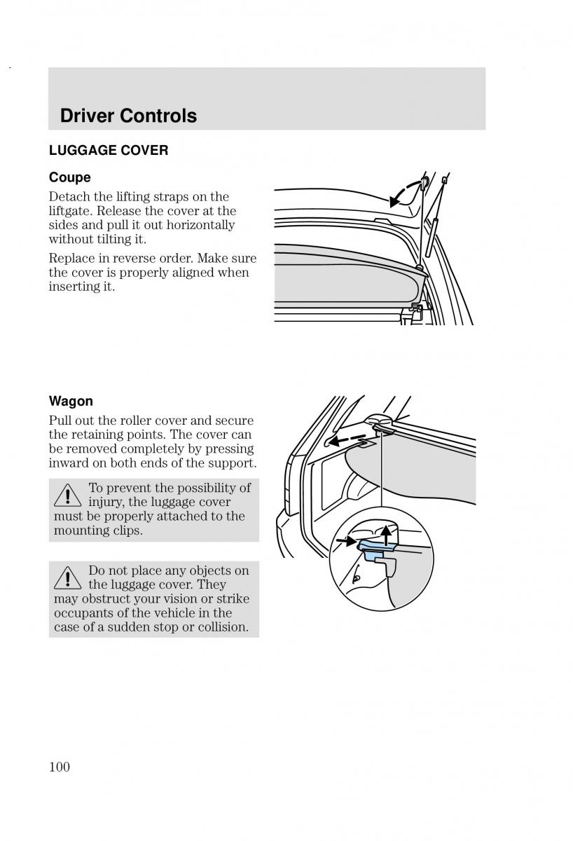 Ford Focus I 1 owners manual / page 100