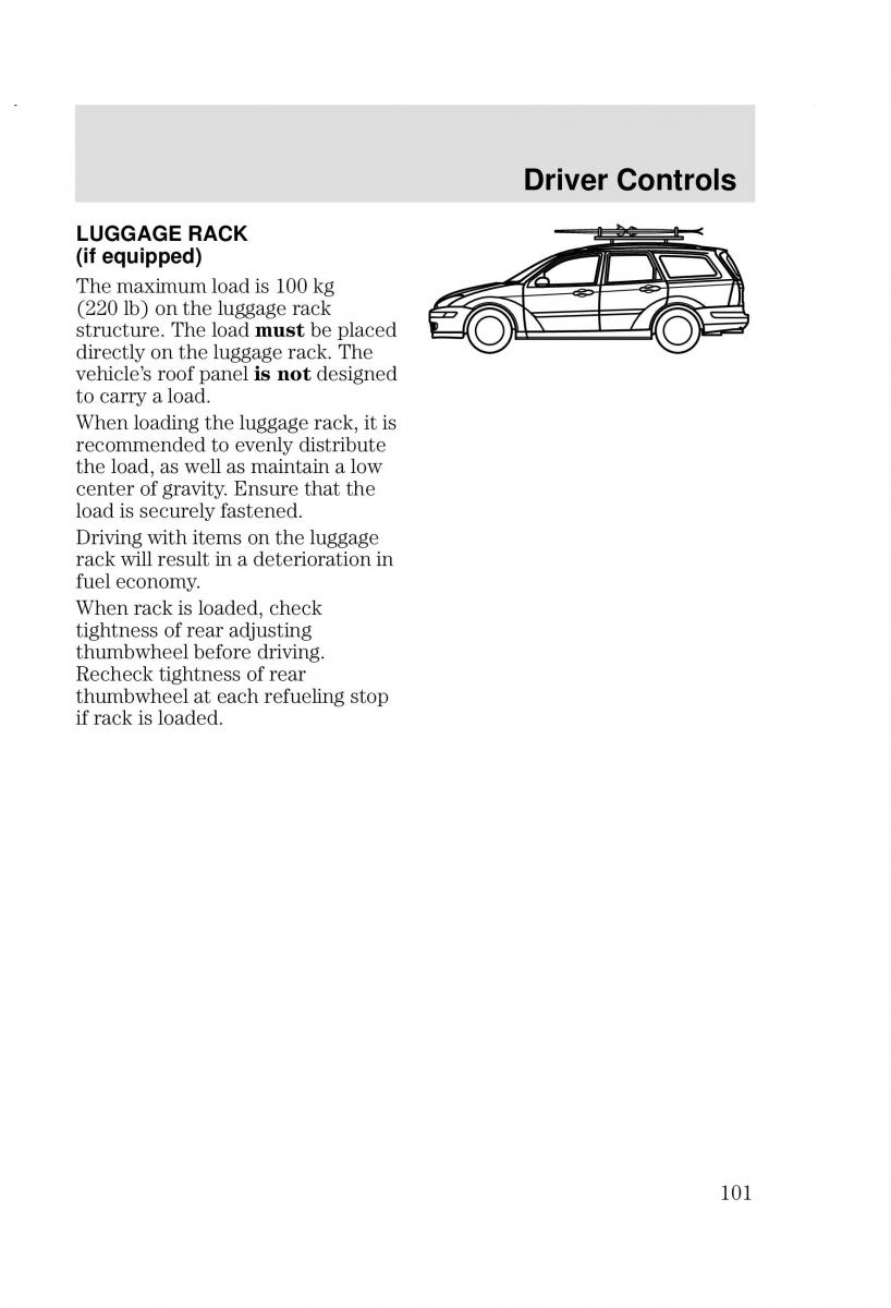 Ford Focus I 1 owners manual / page 101