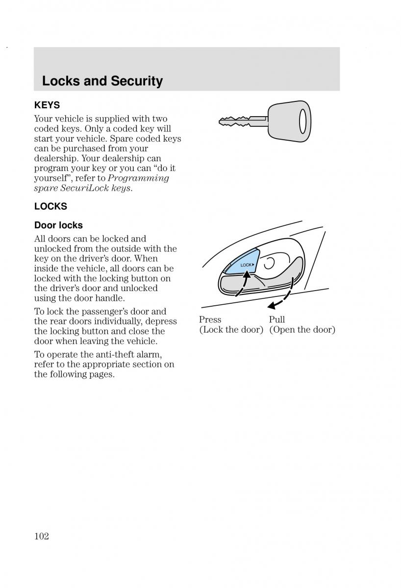 Ford Focus I 1 owners manual / page 102