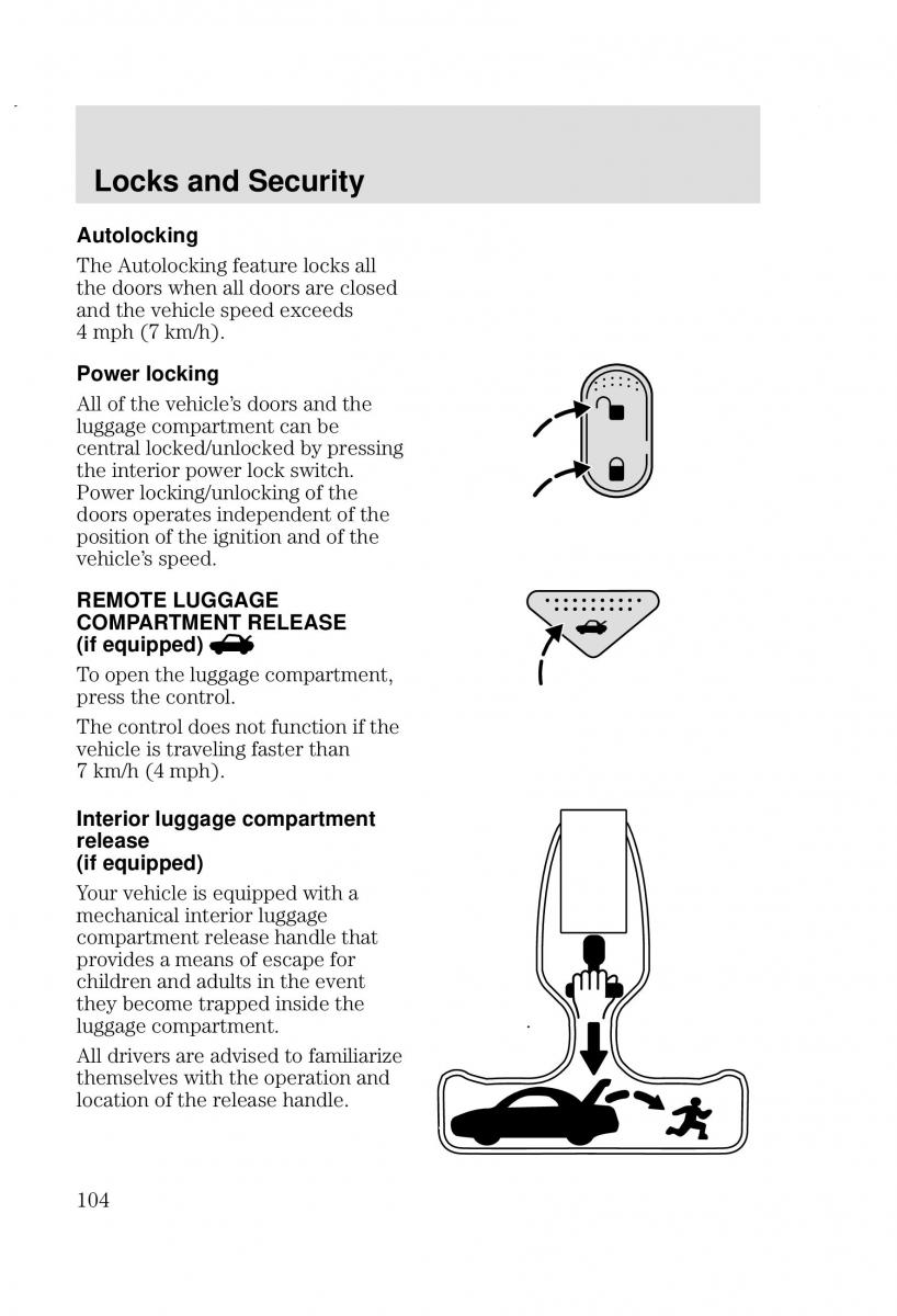 Ford Focus I 1 owners manual / page 104