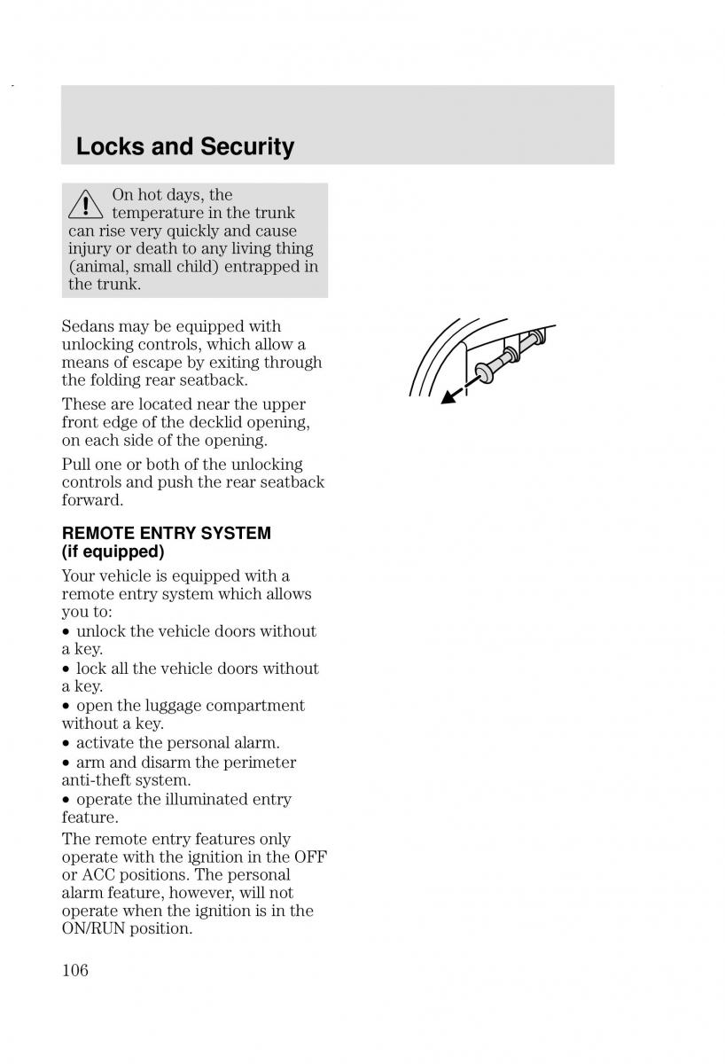 Ford Focus I 1 owners manual / page 106