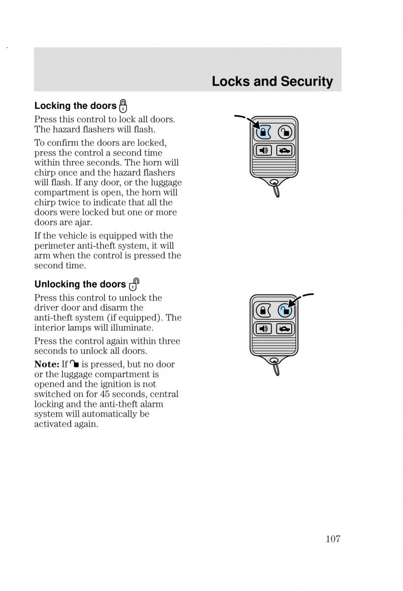 Ford Focus I 1 owners manual / page 107