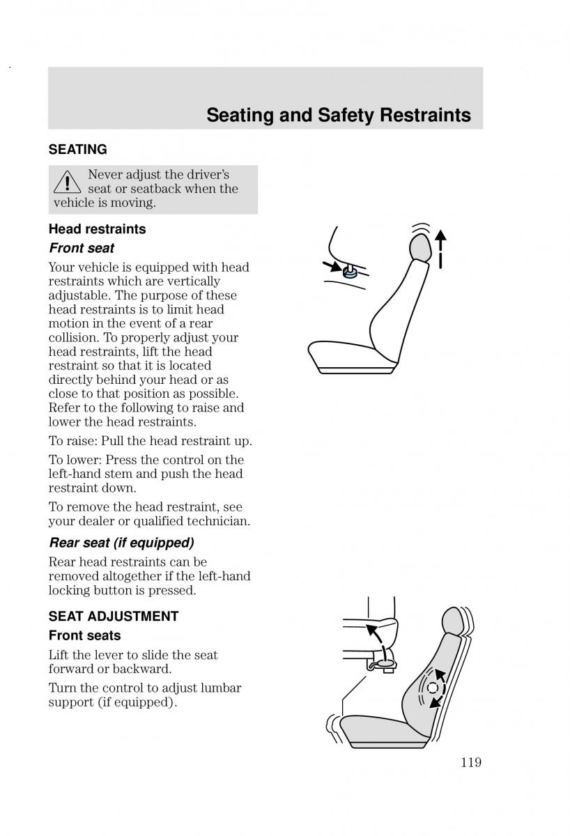 Ford Focus I 1 owners manual / page 119