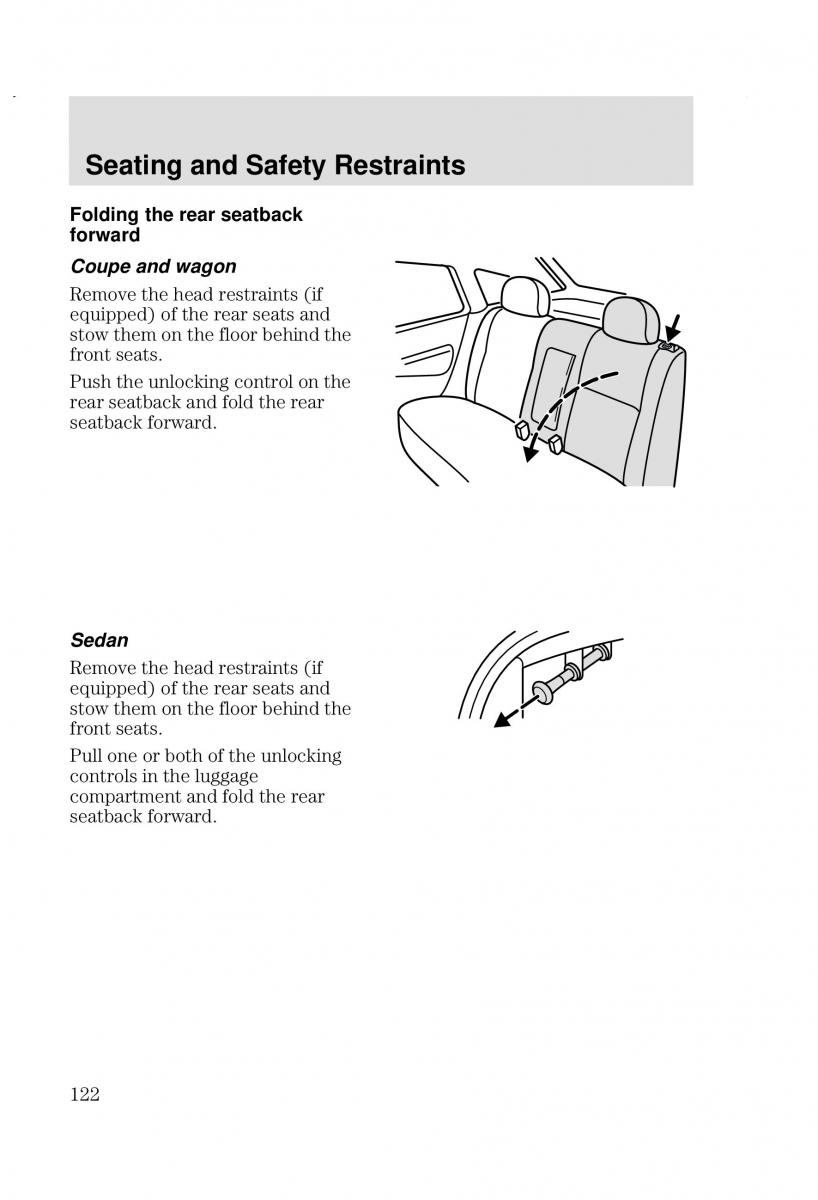 Ford Focus I 1 owners manual / page 122