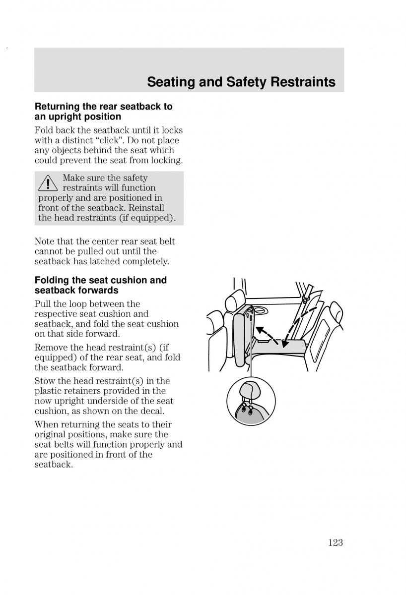 Ford Focus I 1 owners manual / page 123