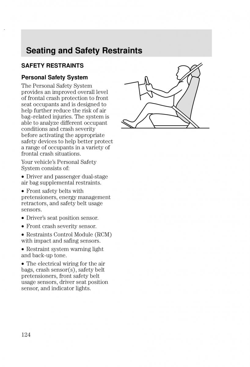 Ford Focus I 1 owners manual / page 124