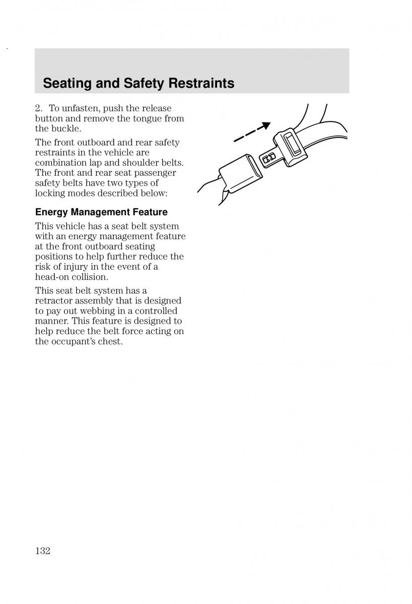 Ford Focus I 1 owners manual / page 132